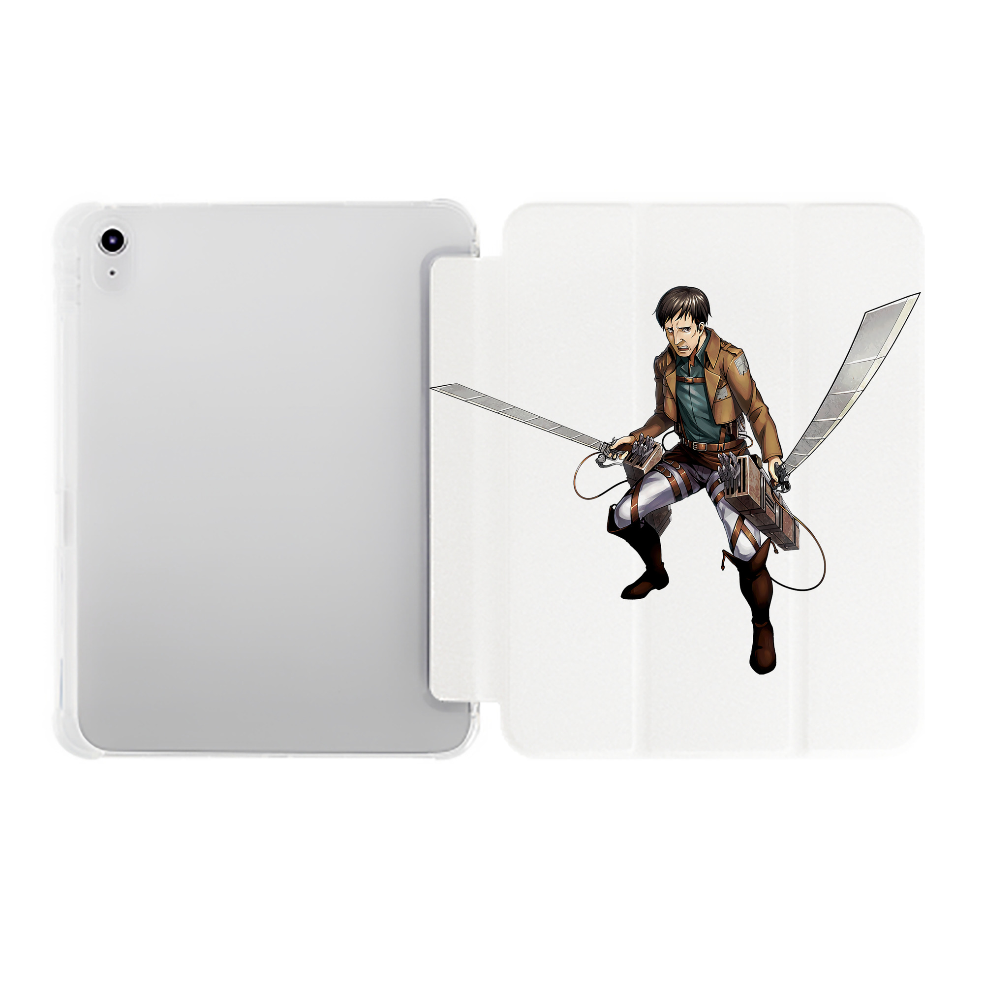 （画像用） 進撃の巨人 Attack on Titan IPad ケース ペン収納付き 三つ折りスタンド PUレザー×シリコン 対応機種9.5/10.5/10.9インチ